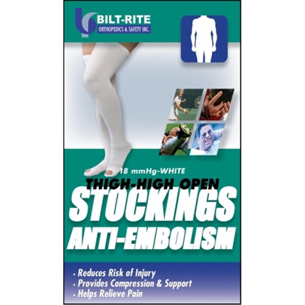 Bilt-Rite Mastex Health Anti-Embolism Stockings Thigh High Closed- White - Extra Large 10-73100-XL - main